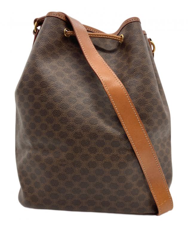 中古・古着通販】CELINE (セリーヌ) マカダム柄巾着ショルダーバッグ