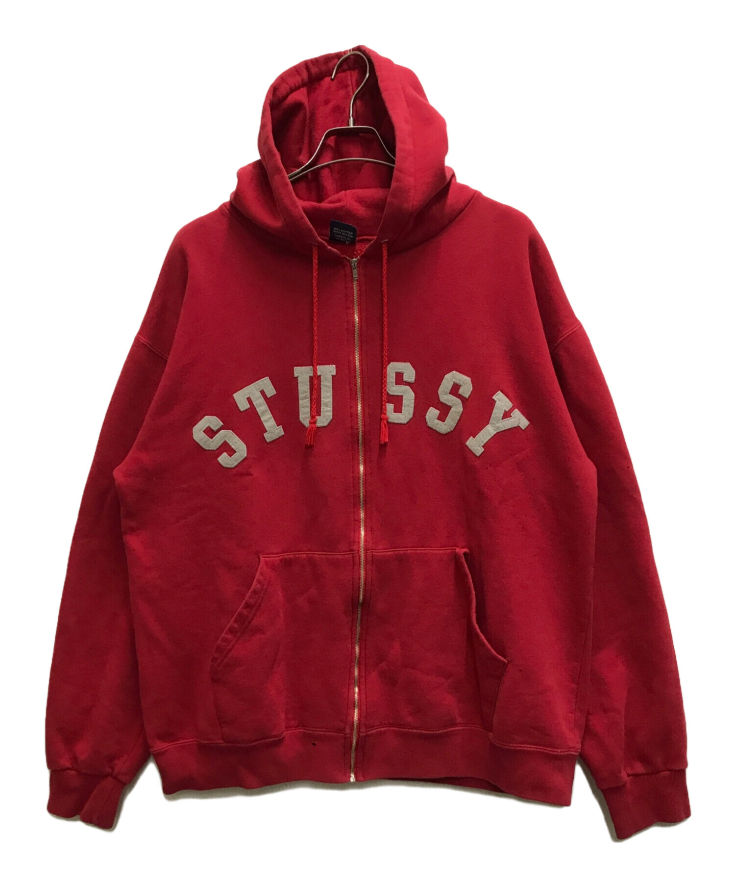 中古・古着通販】stussy (ステューシー) 90sロゴジップパーカー レッド