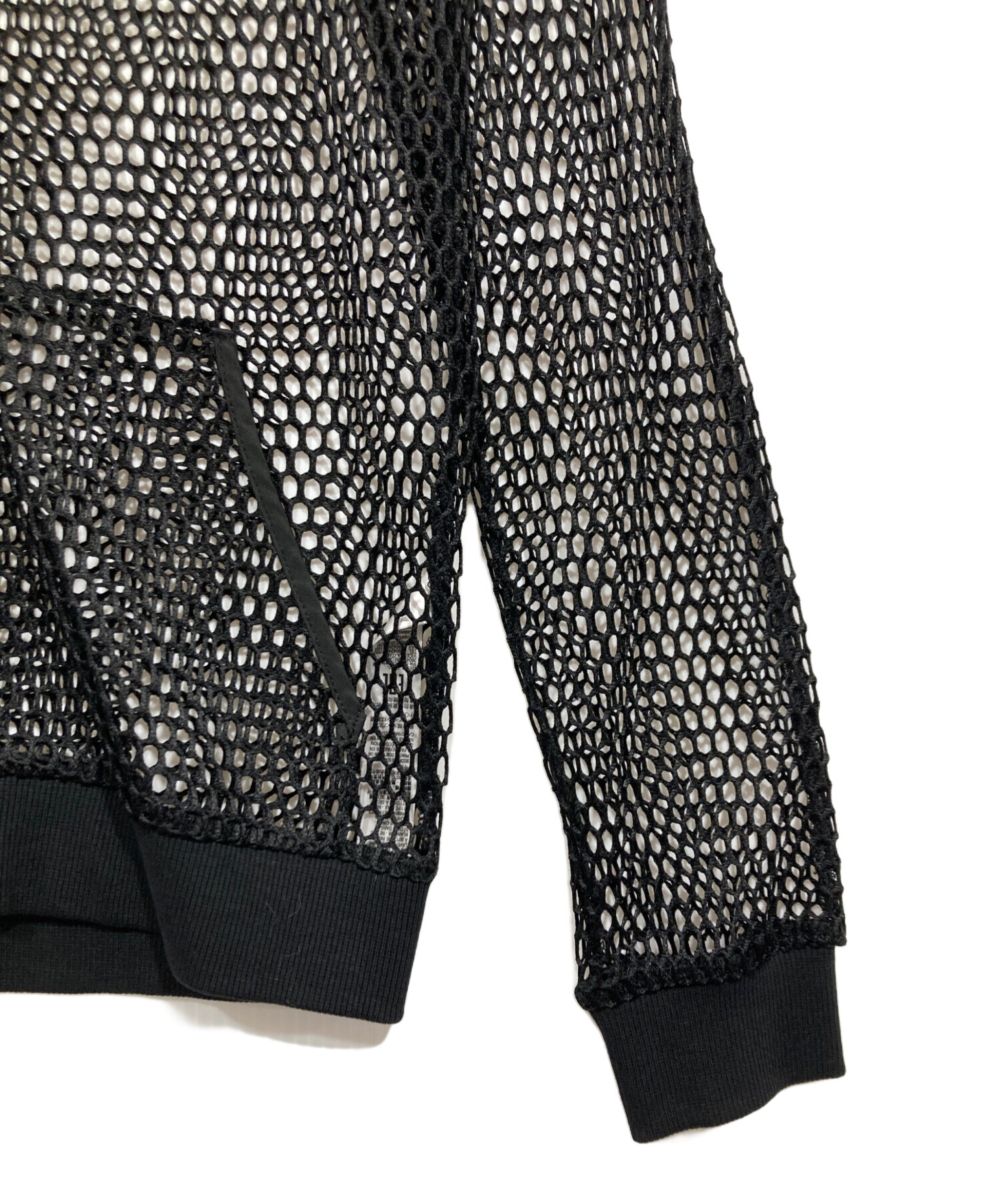 DIESEL メッシュディテール ブラックトップス 中古・古着通販】DIESEL (ディーゼル) メッシュジップアップカットソー