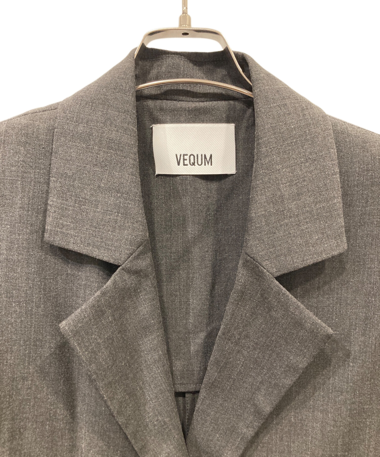 中古・古着通販】VEQUM (ベクム) テーラードジャケット グレー サイズ 