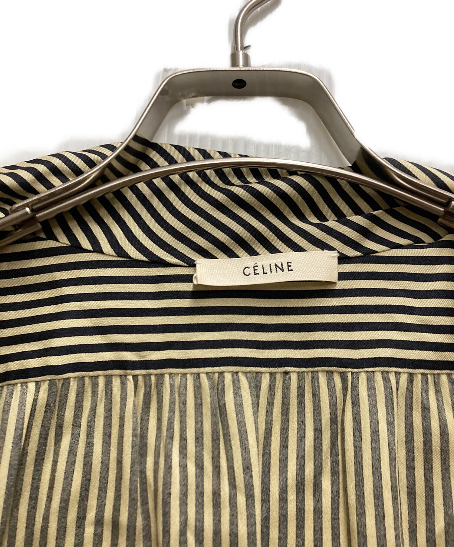 中古・古着通販】CELINE (セリーヌ) ストライプシャツ ブラック