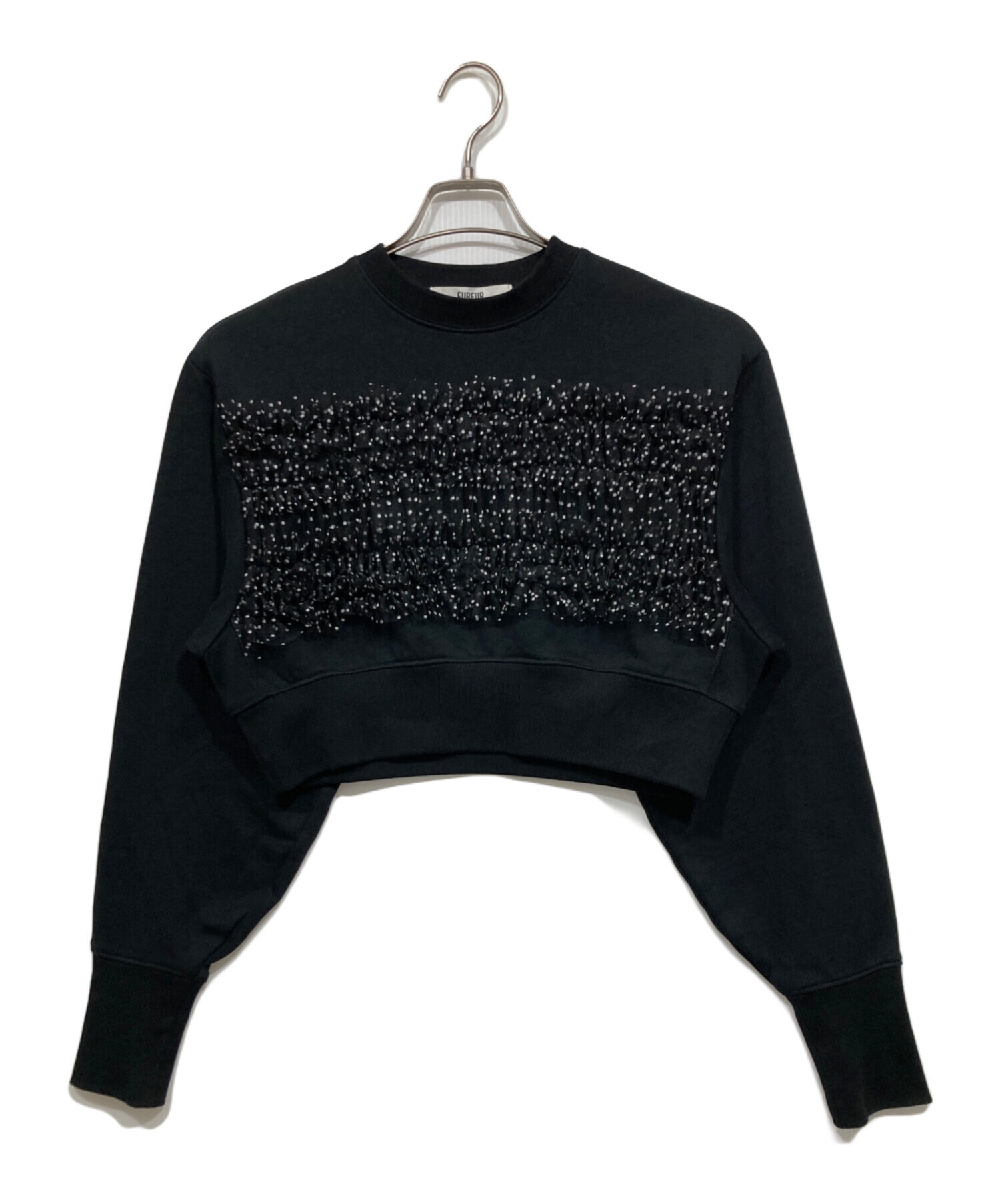 r4335 ファーファー FUR FUR チュール フリルスリーブ スウェット 中古・古着通販】furfur (ファーファー) チュールフリルコンビ