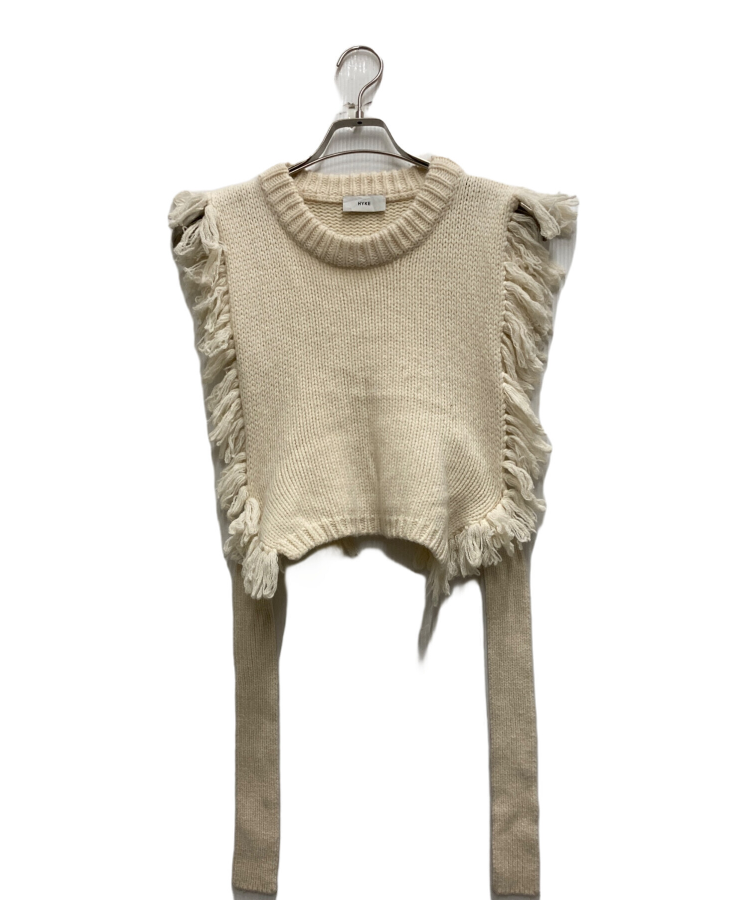 中古・古着通販】HYKE (ハイク) Fringe Sweater Vest ベージュ サイズ