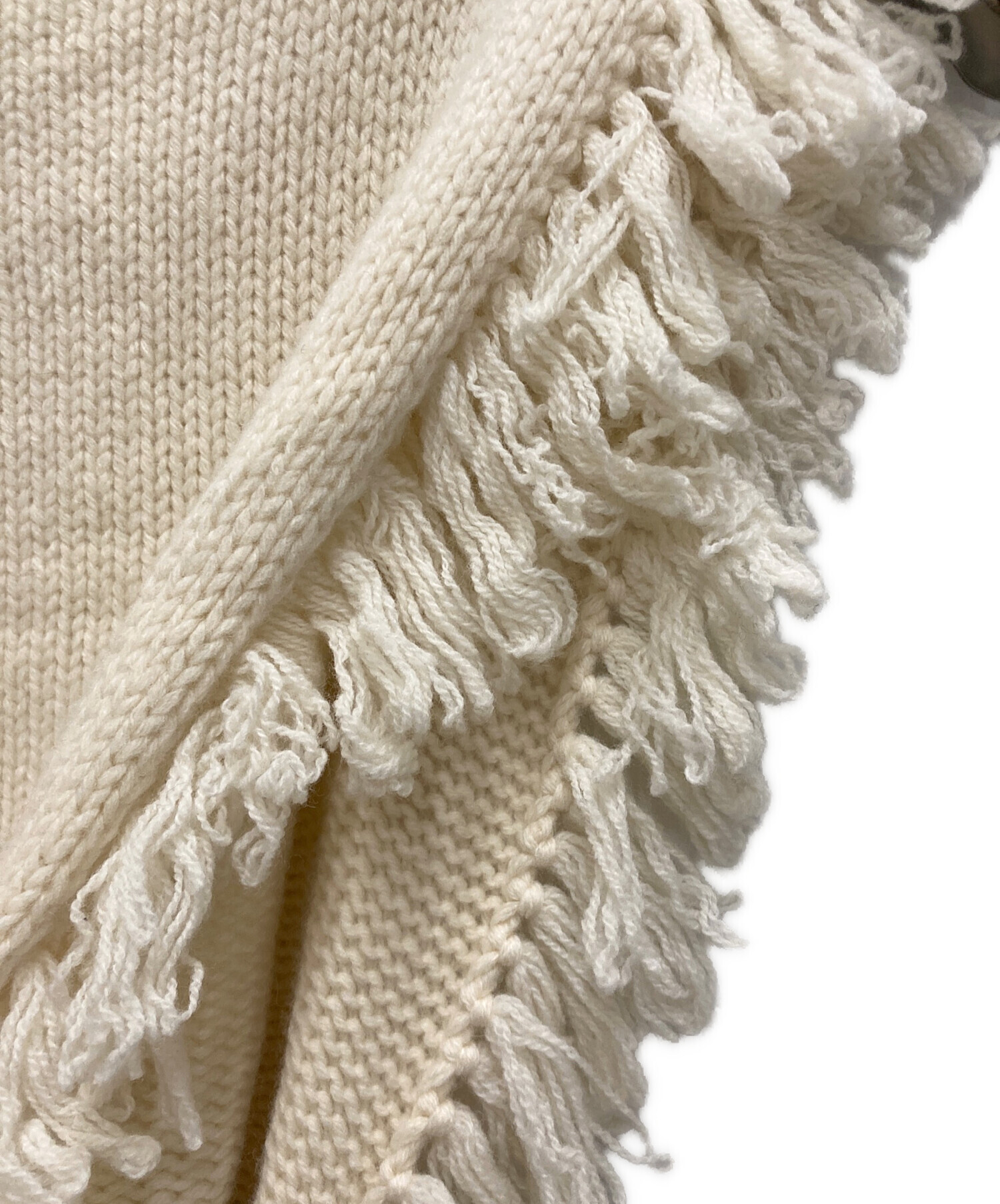 中古・古着通販】HYKE (ハイク) Fringe Sweater Vest ベージュ サイズ