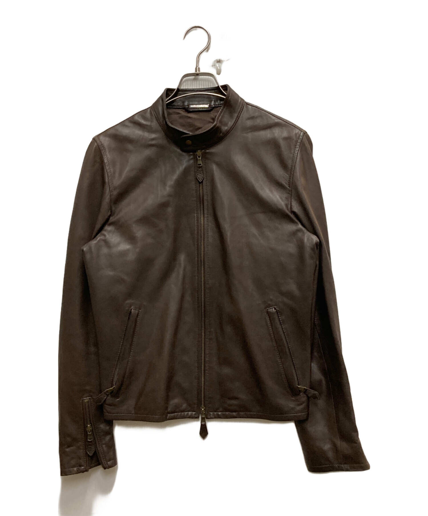 中古・古着通販】LORENZO (ロレンソ) ライダースジャケット ブラウン 