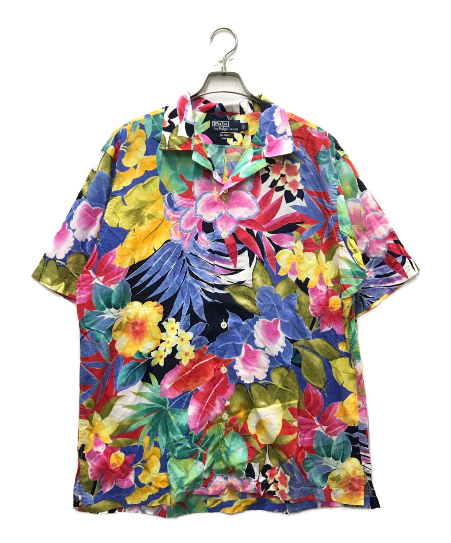 90s ポロラルフローレン アロハシャツ 半袖 ハイビスカス 花柄 総柄 L 中古・古着通販】POLO RALPH LAUREN (ポロ・ラルフローレン) 90s