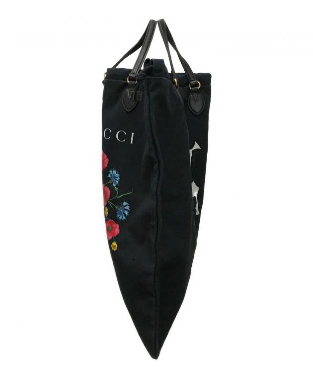 中古・古着通販】GUCCI (グッチ) キャンバストートバッグ ブラック