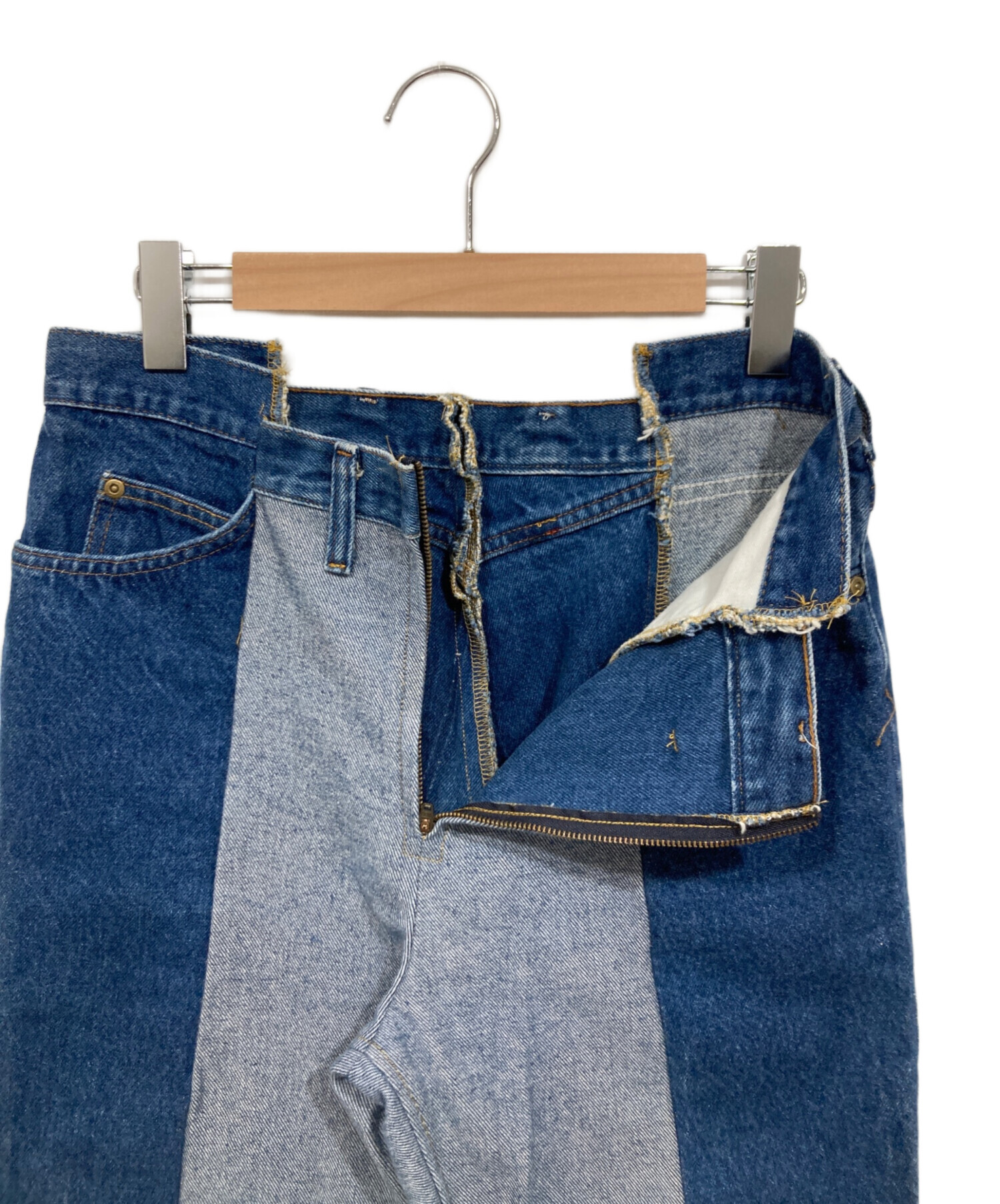 中古・古着通販】77circa (ナナナナサーカ) リメイクデニムパンツ