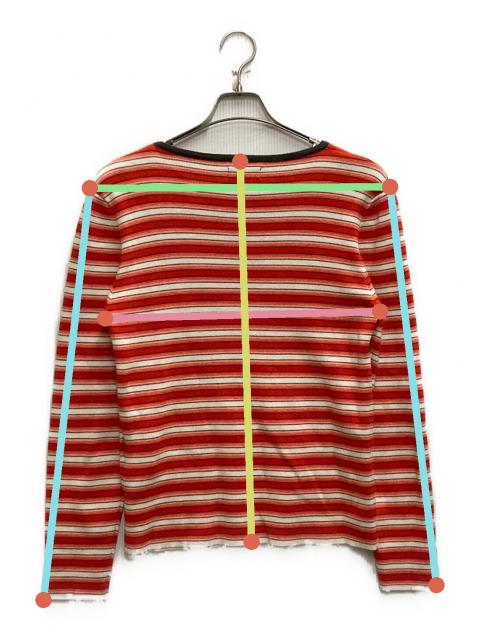 中古・古着通販】ERL (イーアールエル) Striped Logo Crew Knit レッド