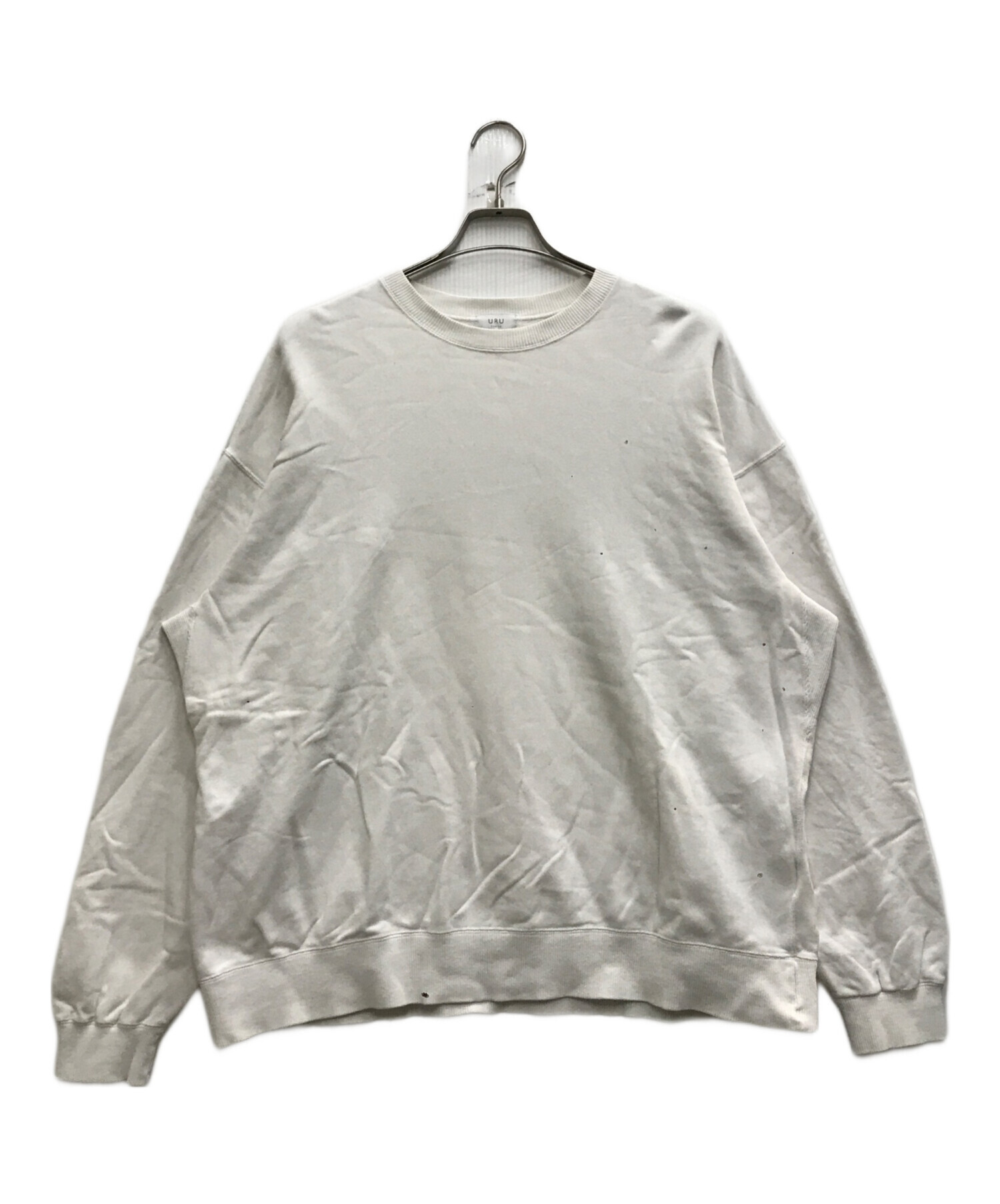 中古・古着通販】URU (ウル) CREW NECK OVER SWEAT ホワイト サイズ:S 