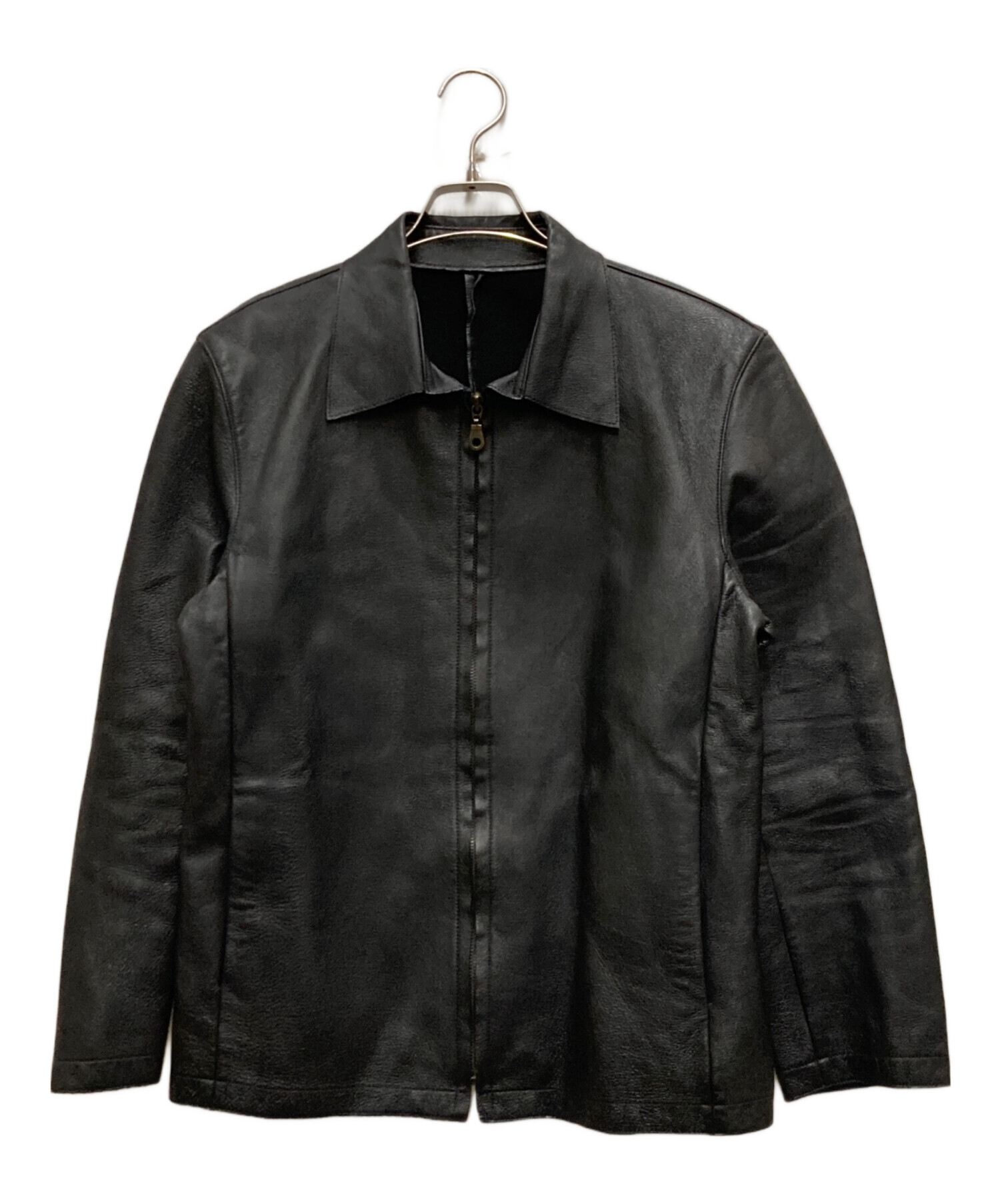 中古・古着通販】dual (デュアル) ピックレザージャケット ブラック