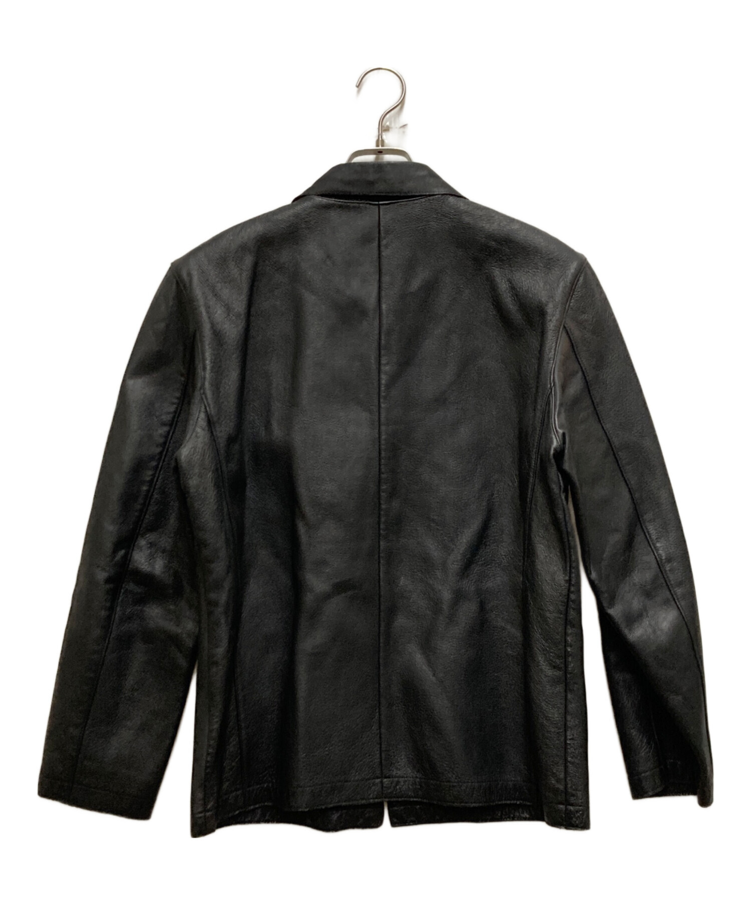 中古・古着通販】dual (デュアル) ピックレザージャケット ブラック