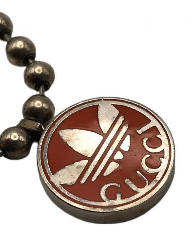 GUCCI アディダスロゴ ネックレス シルバー GUCCI×ADIDAS〟SILVER925 TREFOIL TOP DESIGN BALL CHAIN NECKLACE