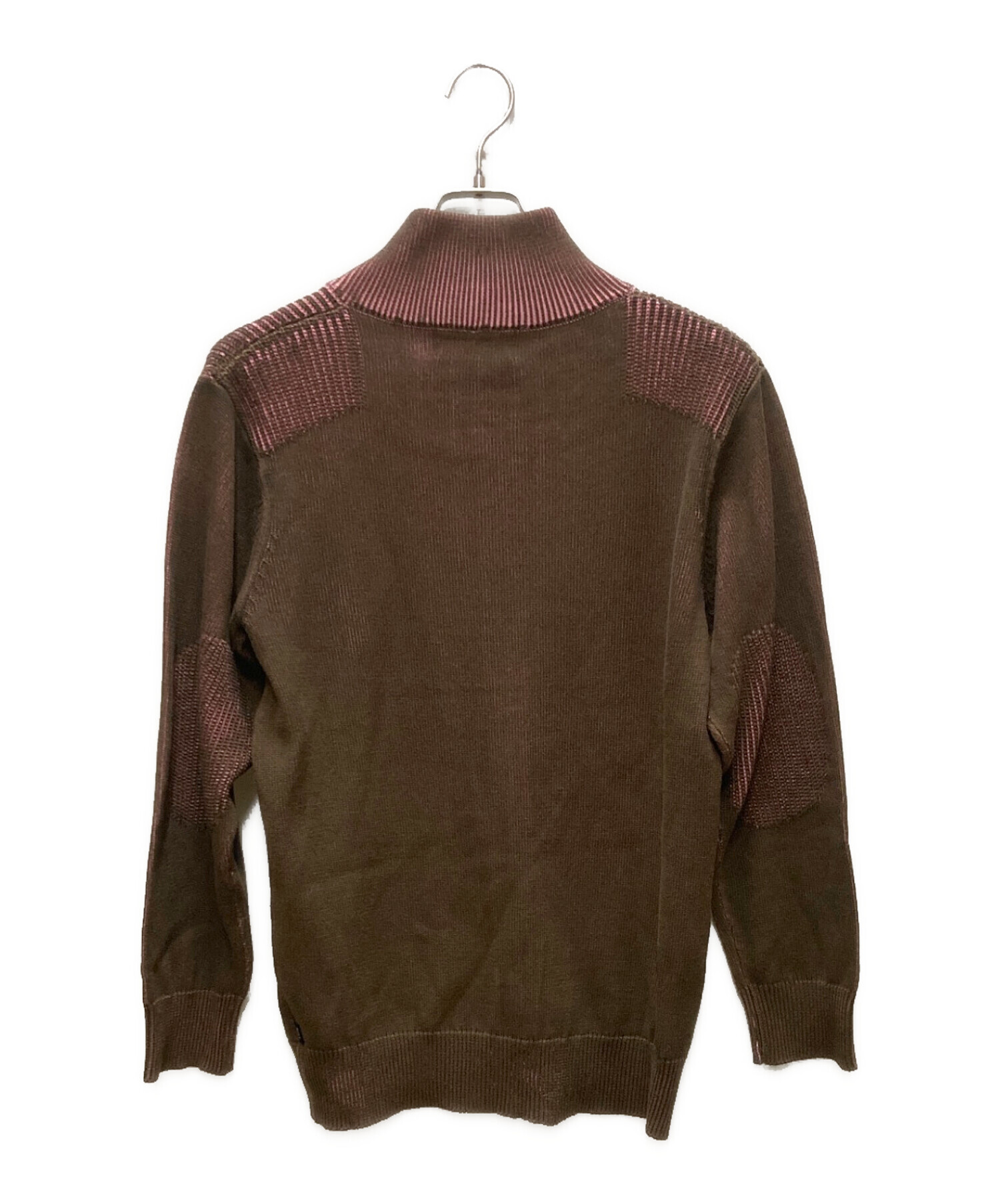 中古・古着通販】BoTT (ボット) Zip-up Driver's Knit ブラウン×ピンク