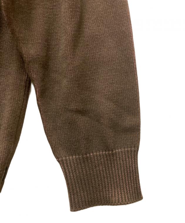 中古・古着通販】BoTT (ボット) Zip-up Driver's Knit ブラウン×ピンク