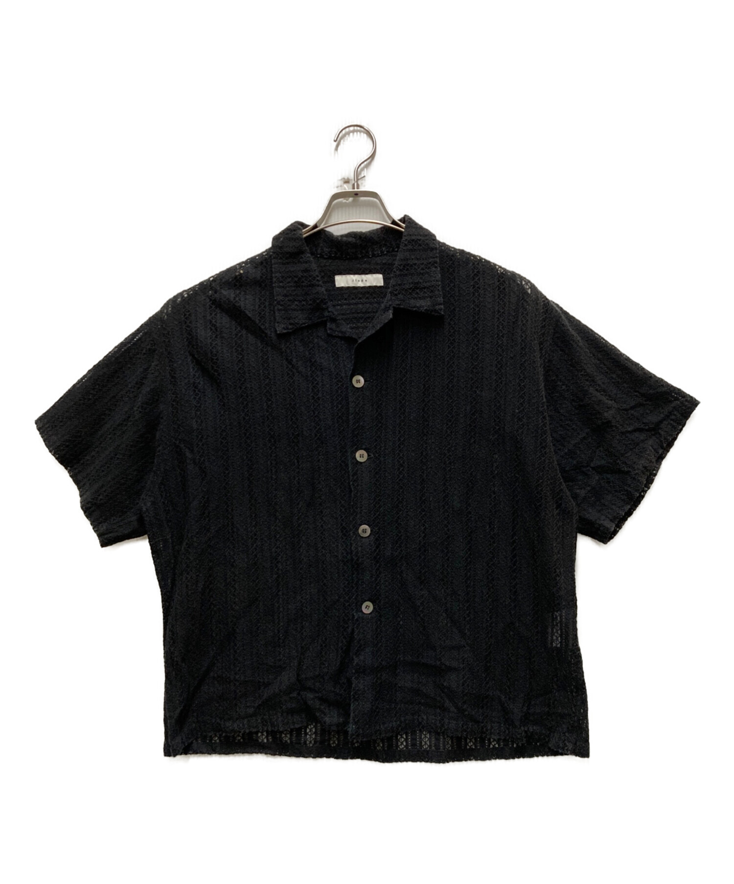 中古・古着通販】Jieda (ジエダ) LACE SHIRT S/S ブラック サイズ:1