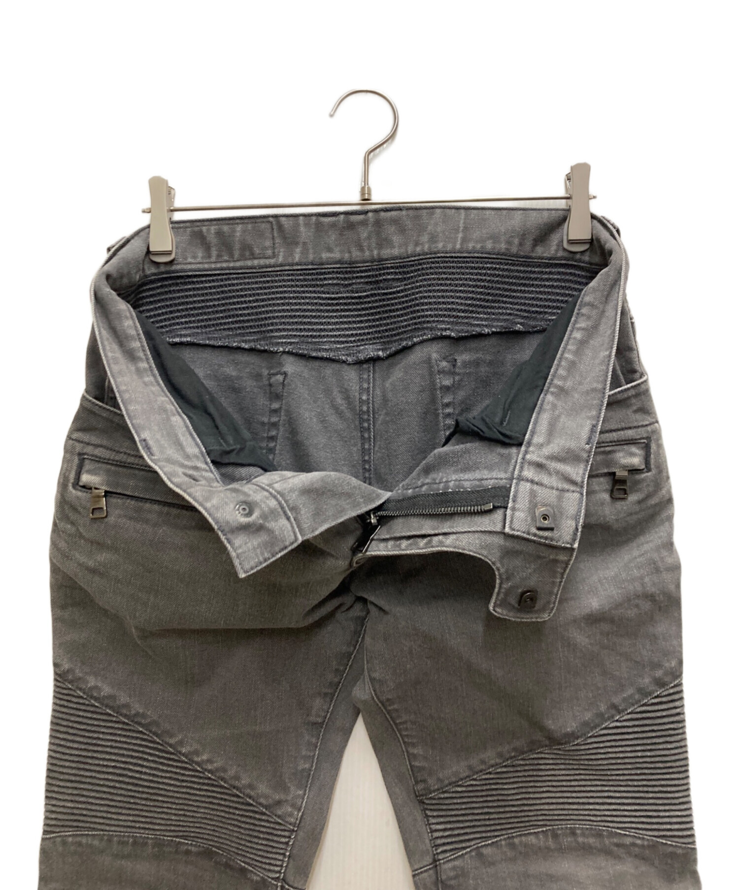 中古・古着通販】BALMAIN (バルマン) バイカーパンツ グレー サイズ