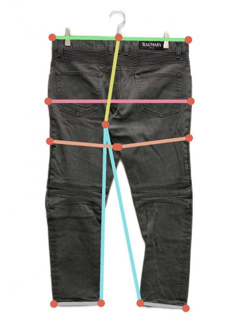 中古・古着通販】BALMAIN (バルマン) バイカーパンツ グレー サイズ