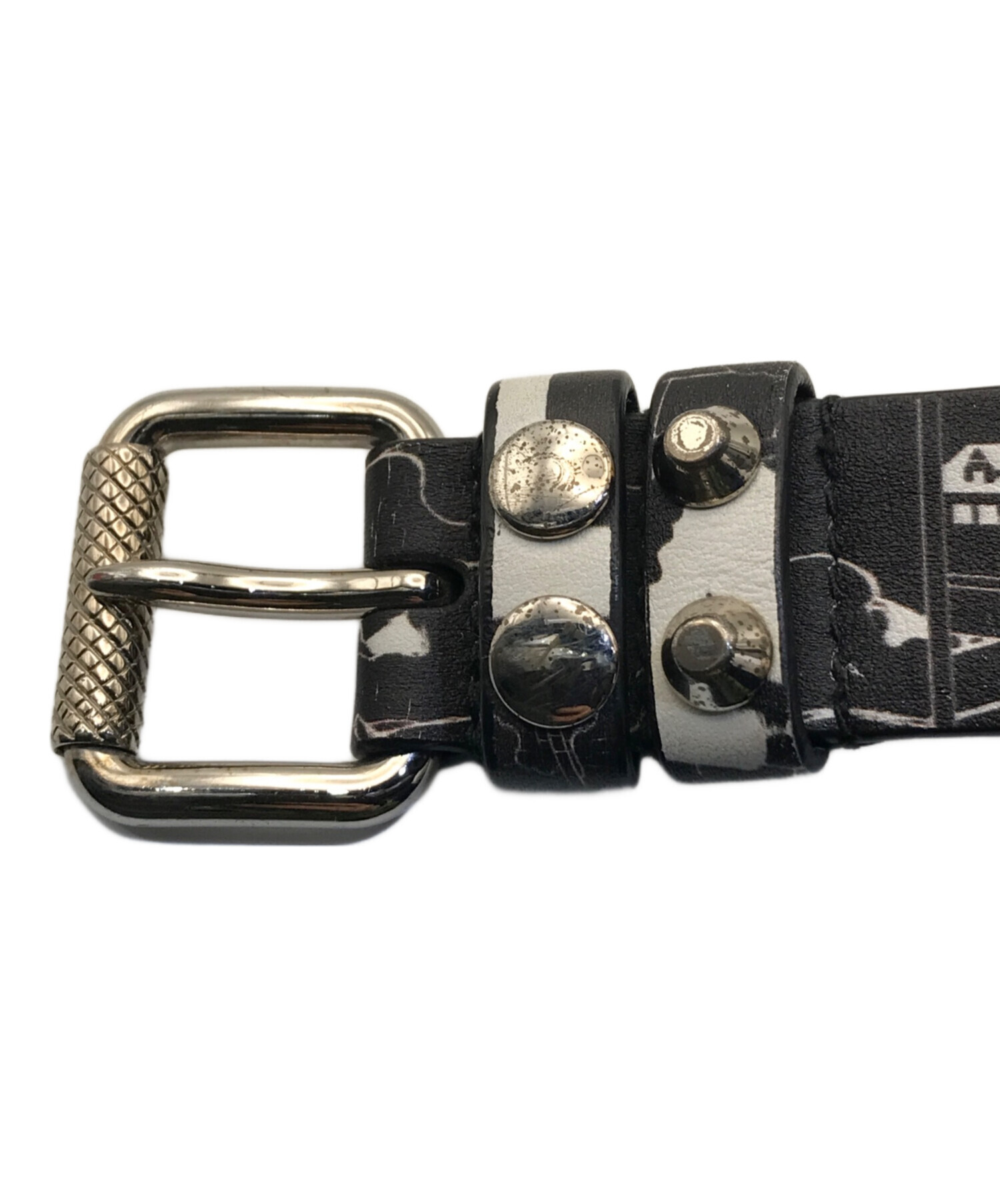 中古・古着通販】PRADA (プラダ) ナローレザーベルト ブラック