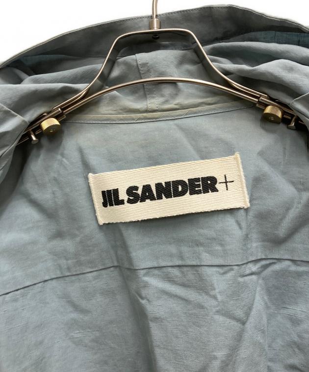 JIL SANDER+ / ジルサンダープラス | コットン リネン シルク オーバーサイズ フーデッドシャツ ジャケット | 34 | ブルー | レディース 中古・古着通販】JIL SANDER+ (ジルサンダープラス) コットンリネン