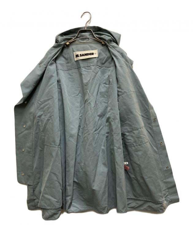 JIL SANDER+ / ジルサンダープラス | コットン リネン シルク オーバーサイズ フーデッドシャツ ジャケット | 34 | ブルー | レディース 中古・古着通販】JIL SANDER+ (ジルサンダープラス) コットンリネン