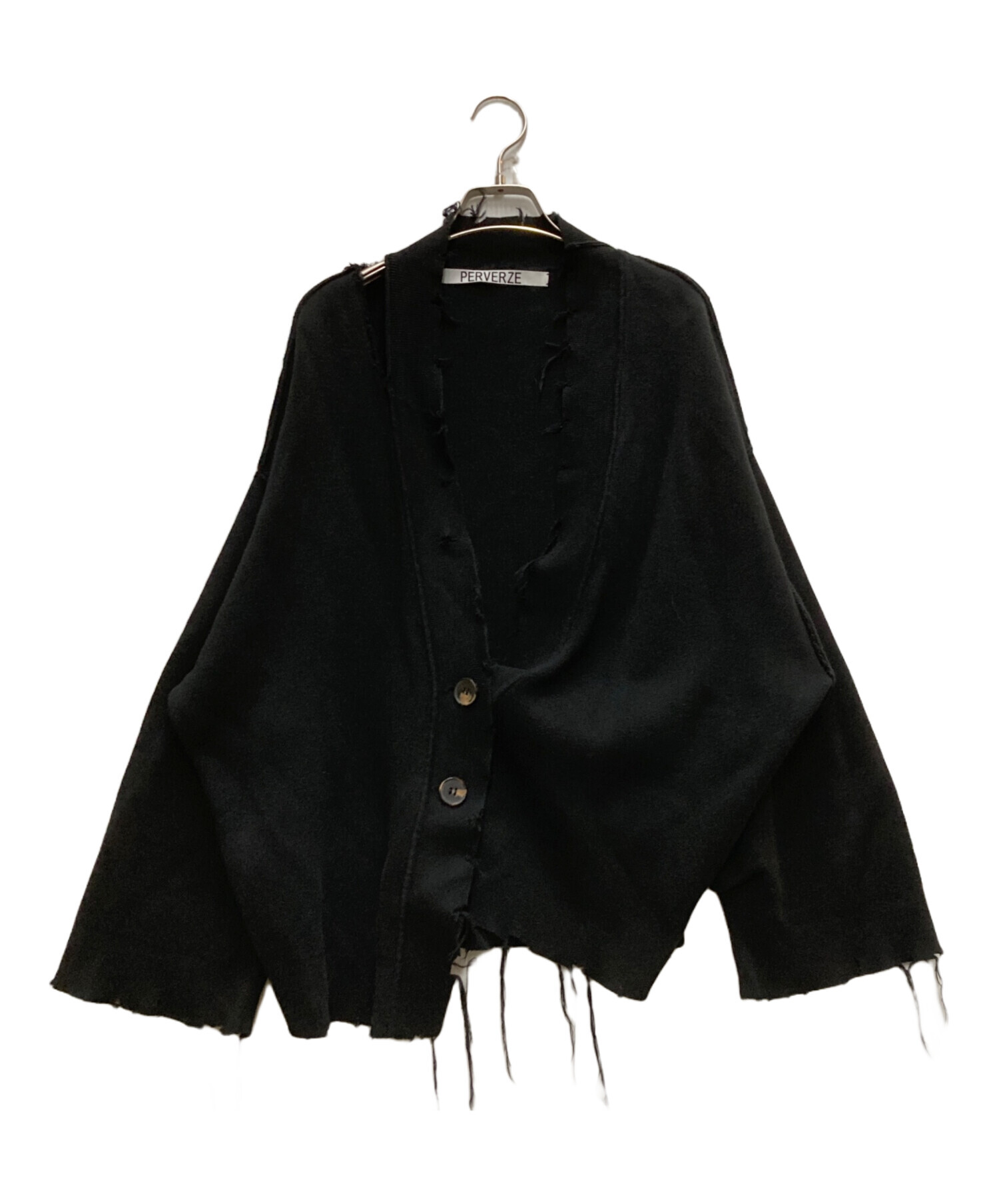 中古・古着通販】PERVERZE (パーバーズ) LOOSE KNIT CARDIGAN ブラック