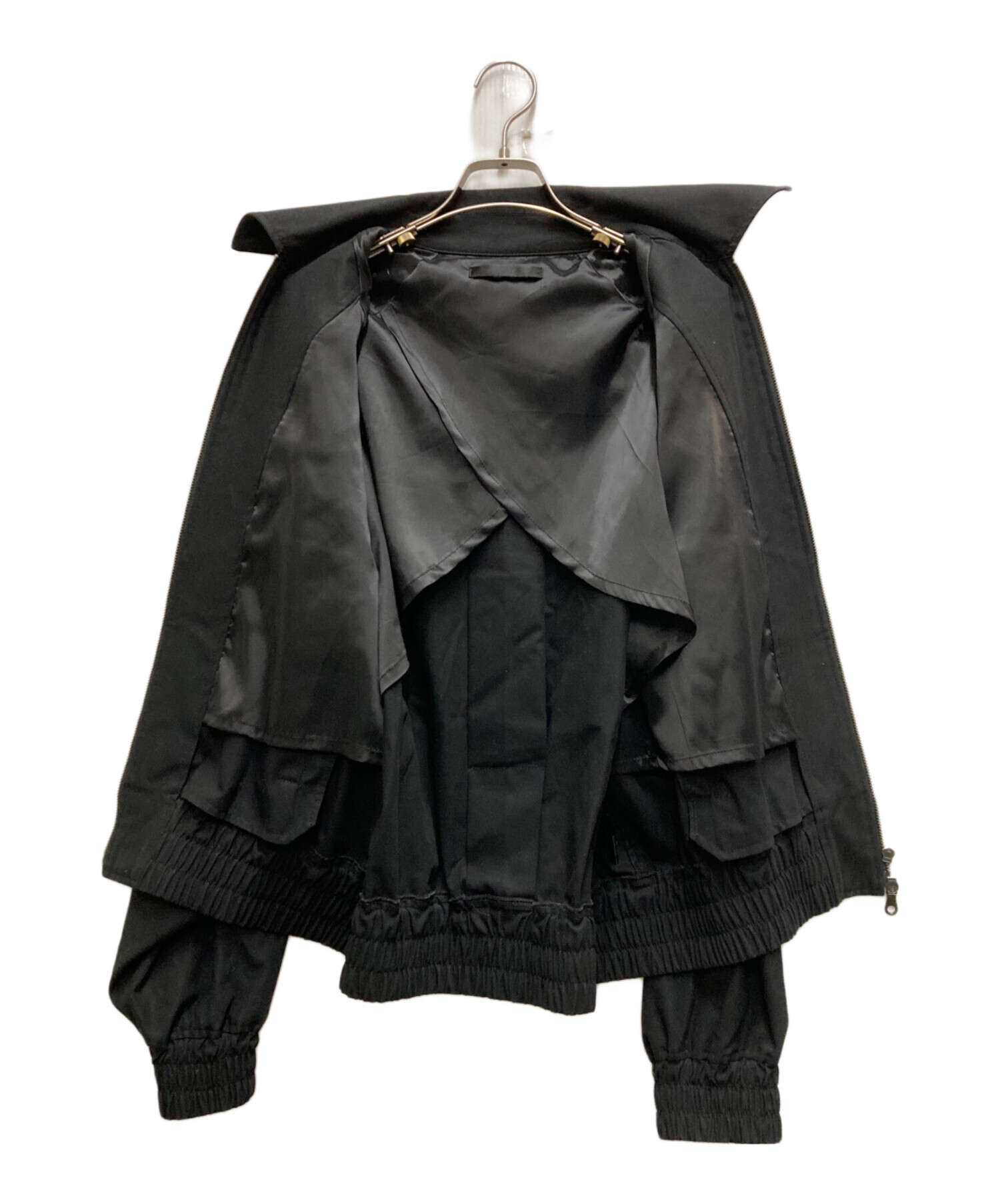 中古・古着通販】juha (ユハ) OVER SLEEVE BOMBER JACKET ブラック