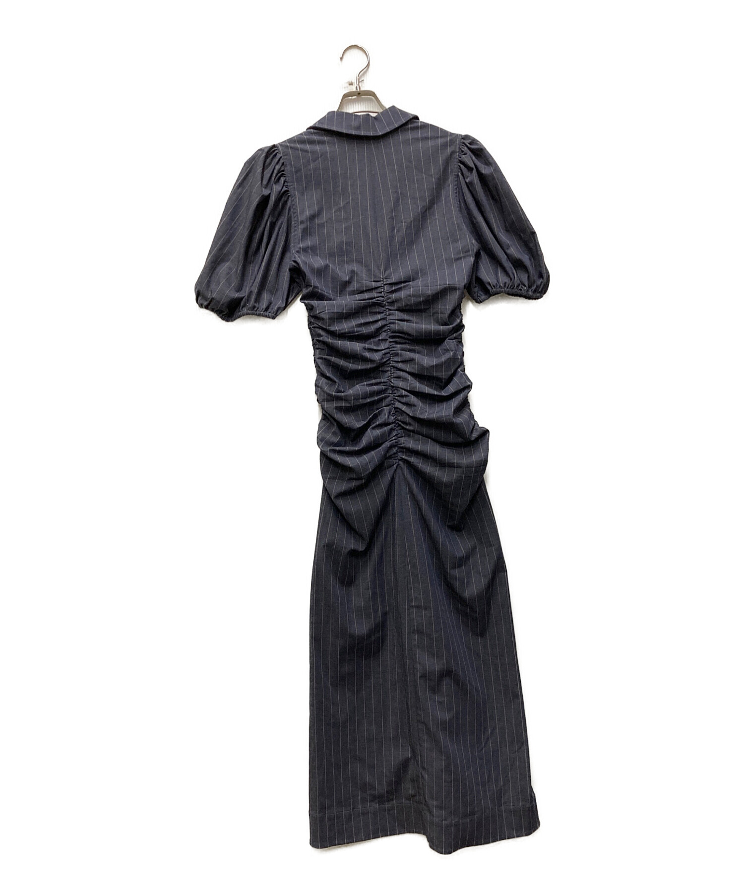中古・古着通販】Ganni (ガニー) ギャザーストライプワンピース