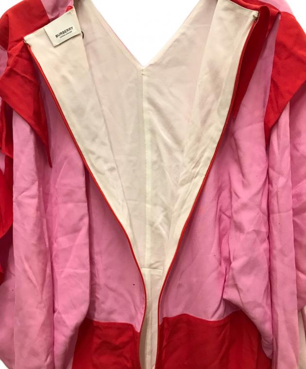 新品タグ付　BURBERRYバーバリー　シルクロングスカート　ピンク 中古・古着通販】BURBERRY (バーバリー) シルクドレス レッド×ピンク