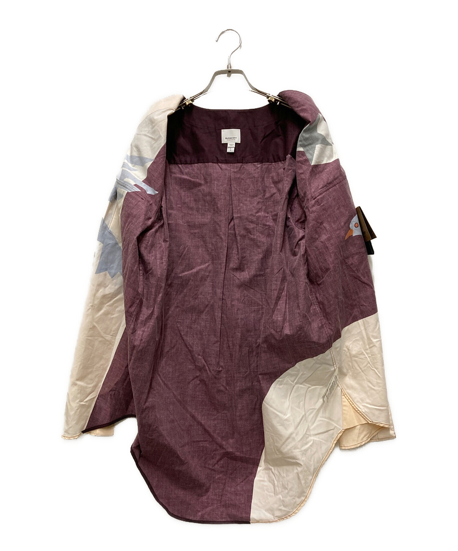 バーバリー　服 中古・古着通販】BURBERRY (バーバリー) バードプリントノーカラー