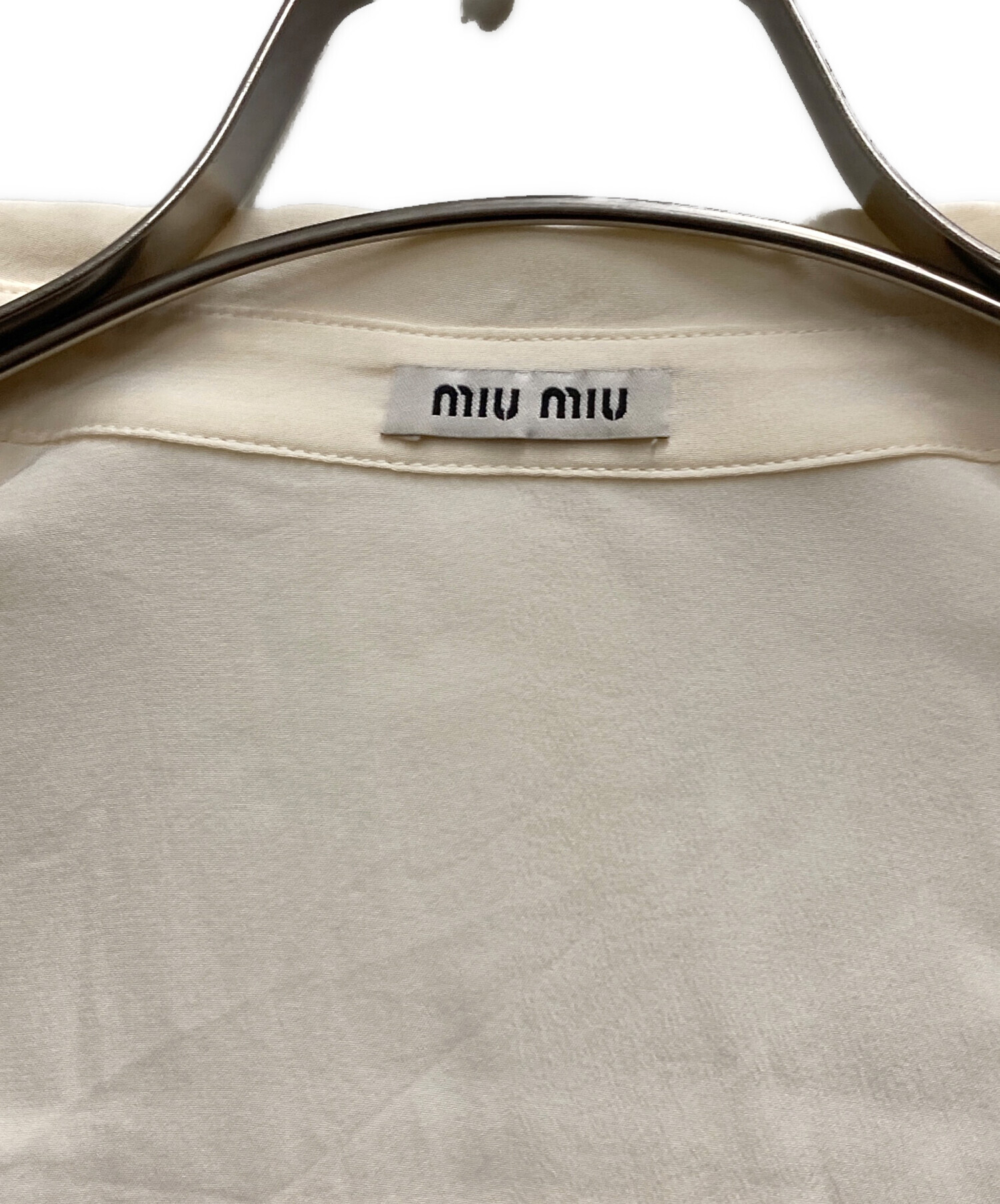 中古・古着通販】MIU MIU (ミュウミュウ) シルクシャツ ベージュ