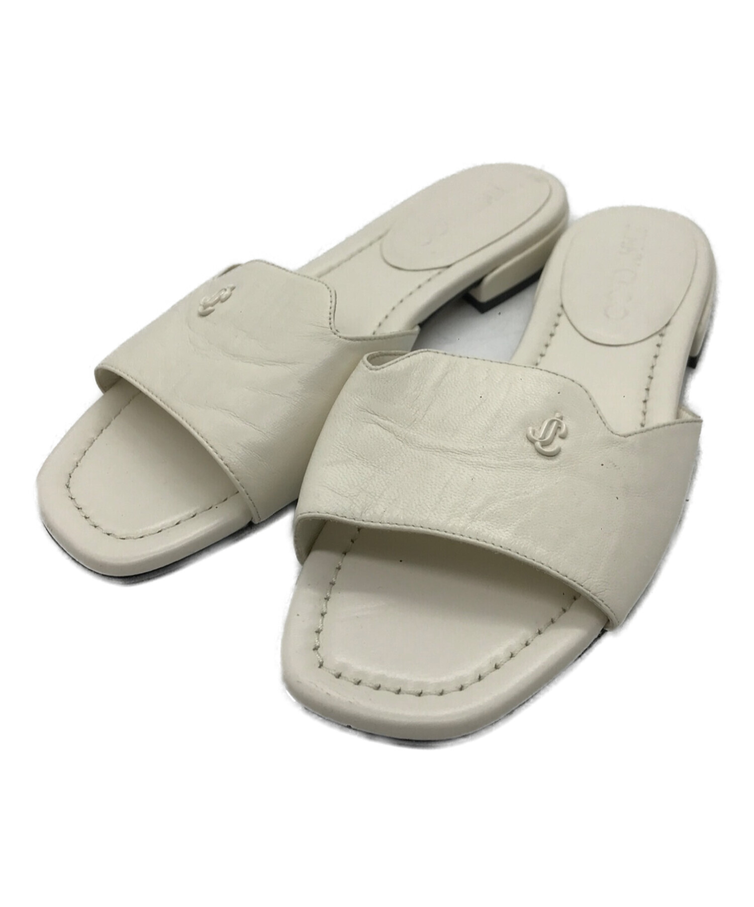 JimmyChoo 白サンダル　未使用品　厚底　本革 中古・古着通販】JIMMY CHOO (ジミーチュウ) レザーミュールサンダル