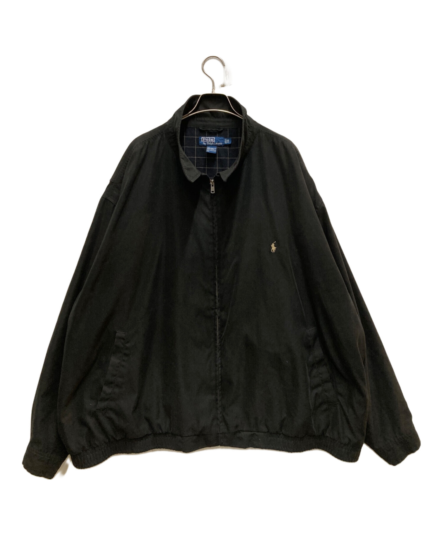【希少✨】現行ポロラルフローレン スウィングトップ 裏地総チェック柄 黒 3XL 中古・古着通販】POLO RALPH LAUREN (ポロ・ラルフローレン) ポニー
