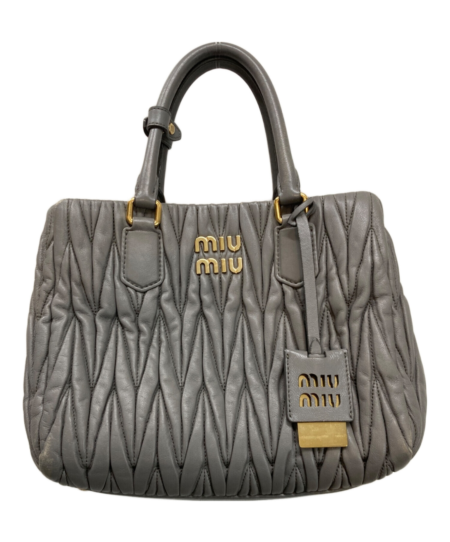 中古・古着通販】MIU MIU (ミュウミュウ) MATELASSE/2WAYバッグ グレー 