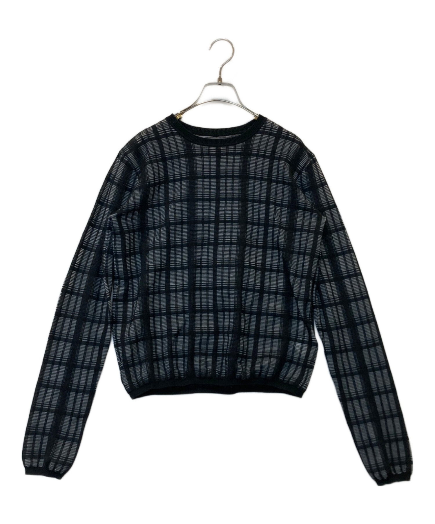 中古・古着通販】RIM.ARK (リムアーク) Sheer check knit tops シアー 