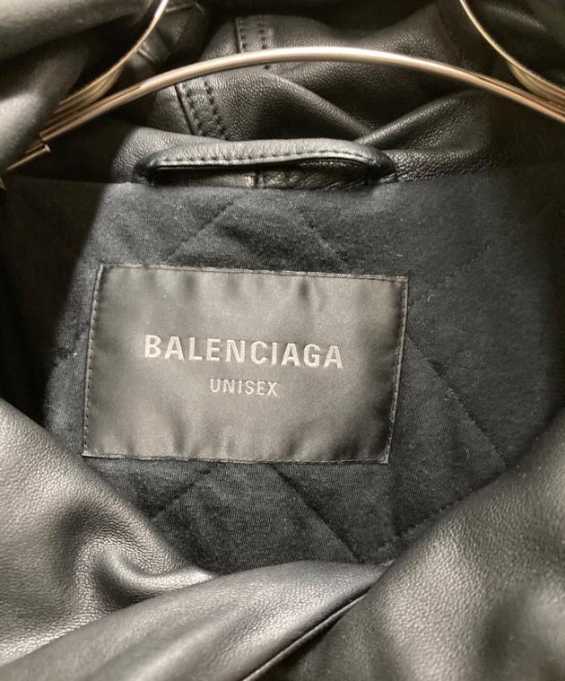 中古・古着通販】BALENCIAGA (バレンシアガ) フーデッドレザー
