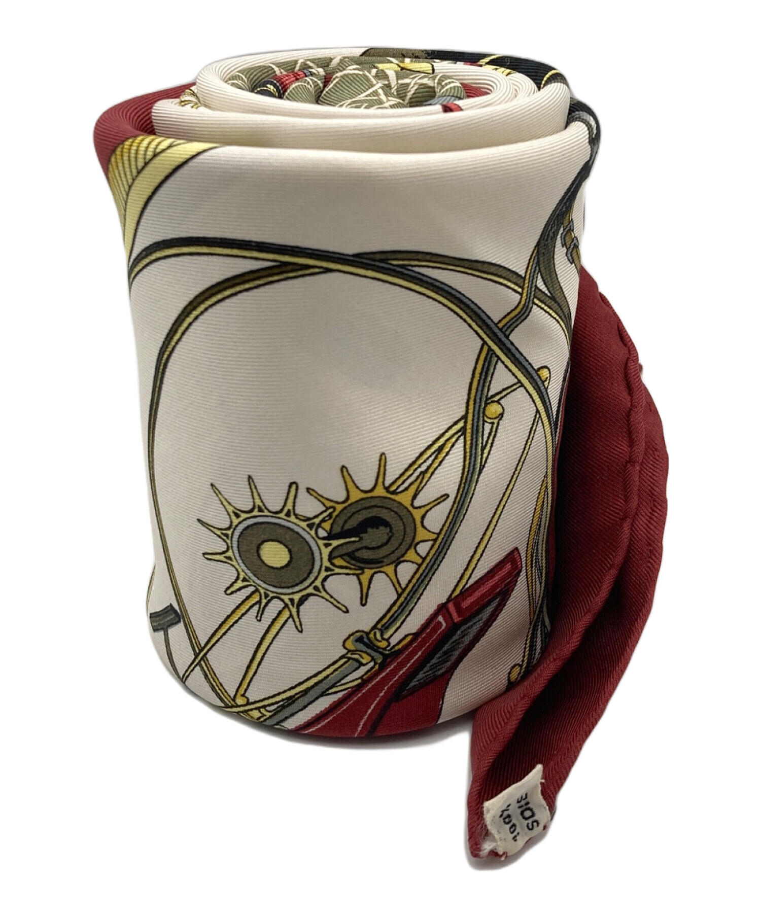 中古・古着通販】HERMES (エルメス) シルクスカーフ ベージュ×レッド