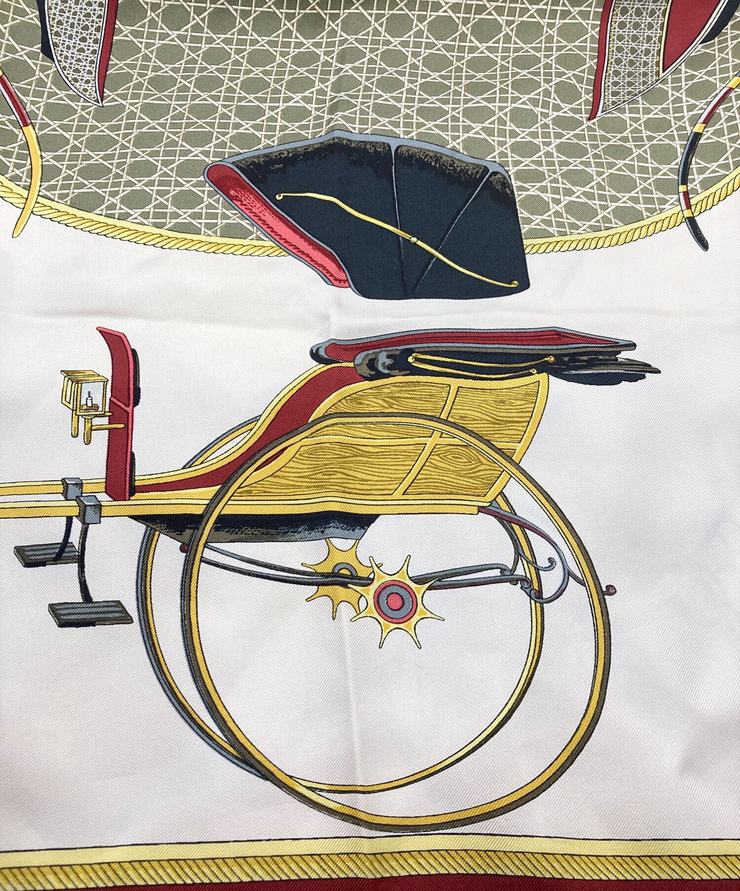 中古・古着通販】HERMES (エルメス) シルクスカーフ ベージュ×レッド