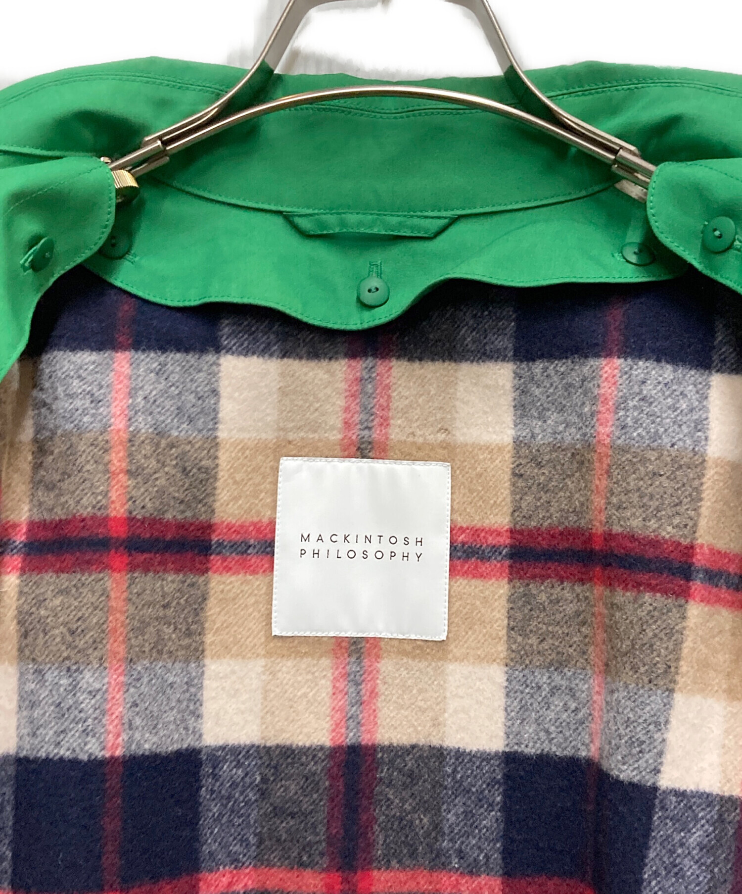 【新品タグ付】マッキントッシュフィロソフィー ステンカラーコート 42 グリーン 中古・古着通販】MACKINTOSH PHILOSOPHY (マッキントッシュ