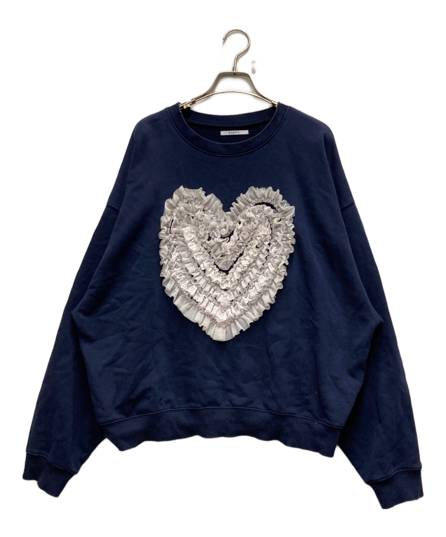 【美品】POPPY ポピー ハートスウェット Heart tulle sweatshirt