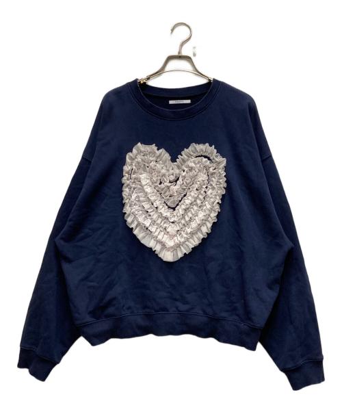 中古・古着通販】POPPY (ポピー) Heart dot tulle sweatshirt ネイビー
