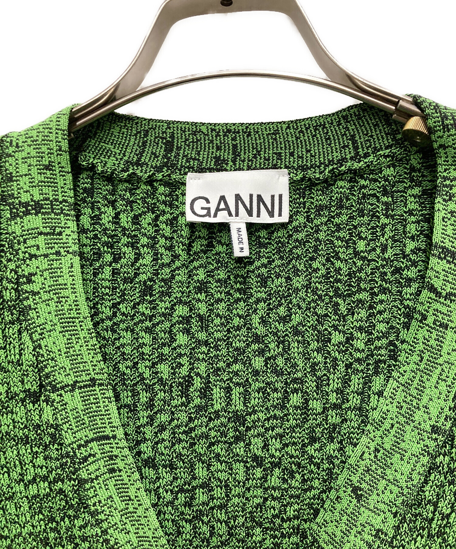 中古・古着通販】Ganni (ガニー) クロップドカーディガン「 グリーン