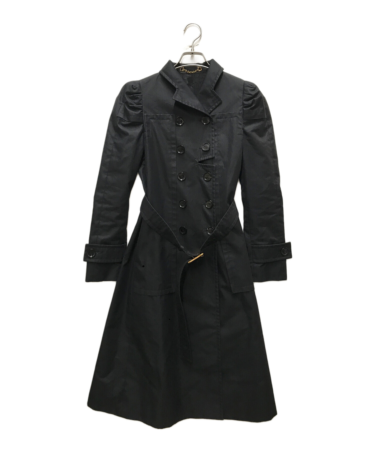 中古・古着通販】GUCCI (グッチ) トレンチコート ブラック サイズ:38 