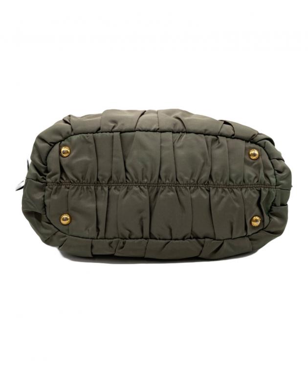 中古・古着通販】PRADA (プラダ) ギャザー2WAYバッグ グリーン