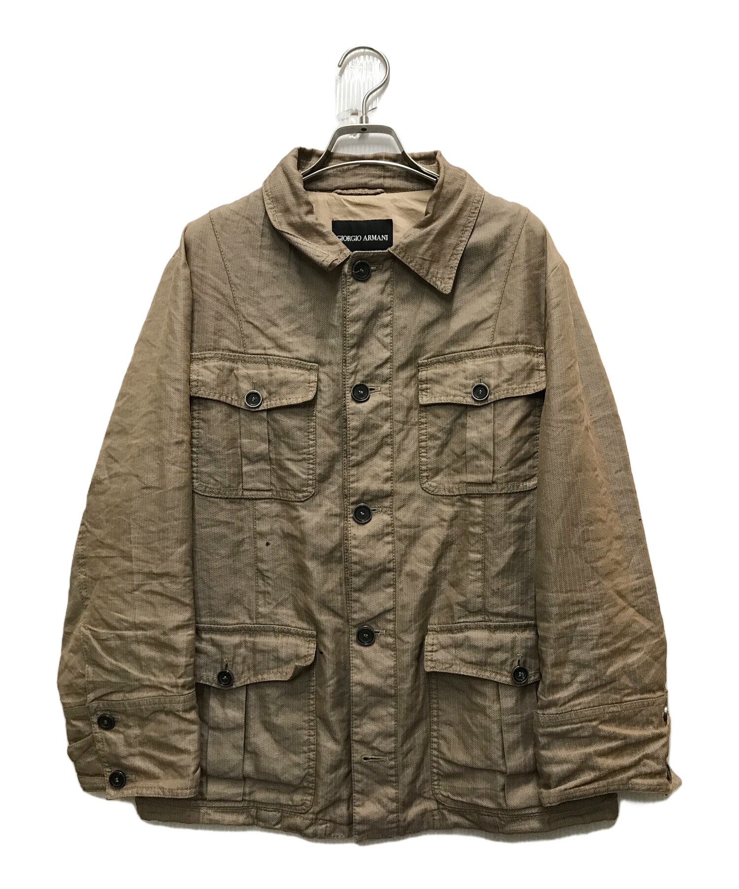 美品GIORGIO ARMANIジョルジオ アルマーニ サファリジャケット 中古・古着通販】GIORGIO ARMANI (ジョルジョアルマーニ) サファリ