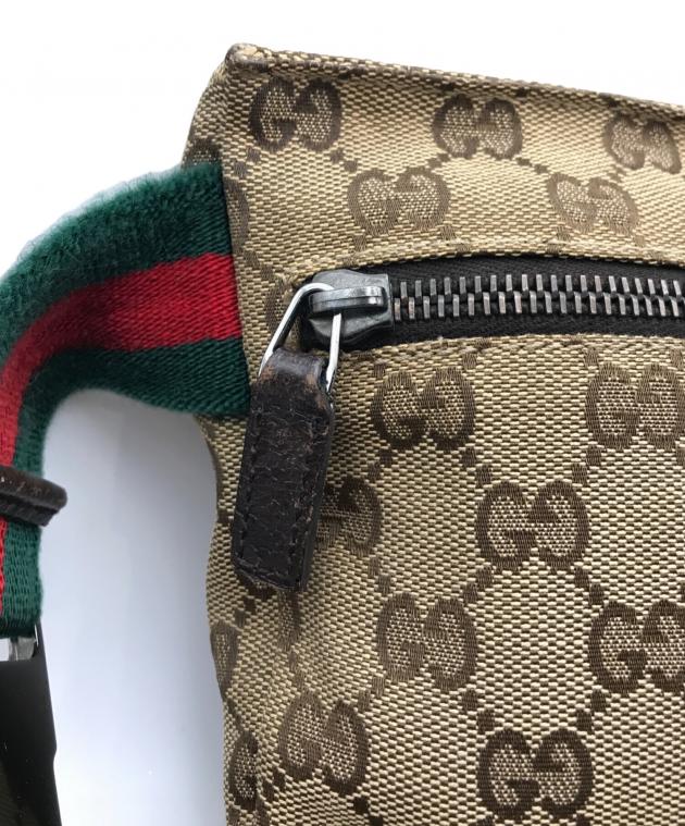 ハ*ー様 GUCCI ボディバッグ・ウエストポーチ GGパターンお値下げ 角スレ 中古・古着通販】GUCCI (グッチ) ウエストポーチ ブラウン｜ブランド