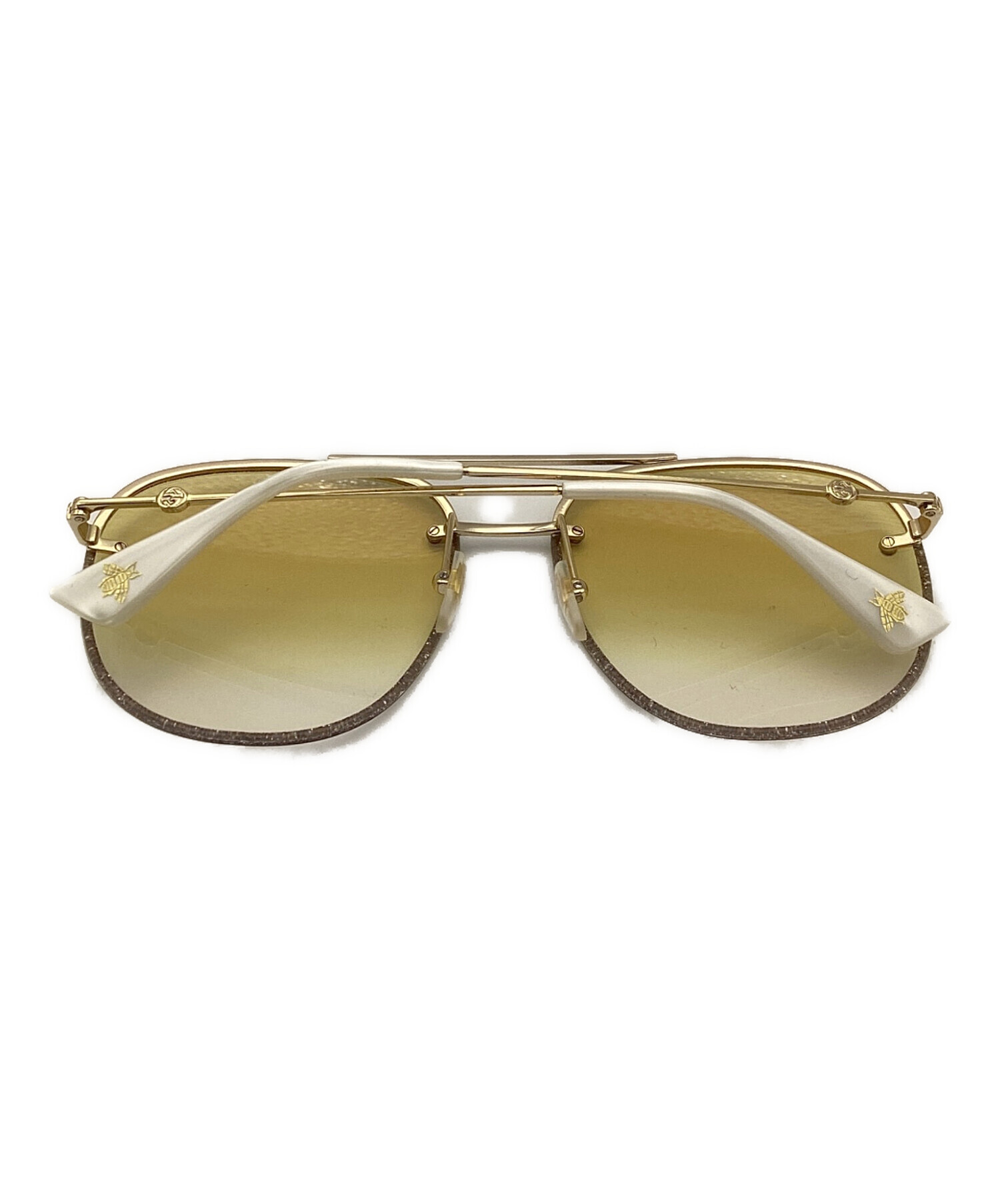 中古・古着通販】GUCCI (グッチ) ダブルブリッジサングラス ゴールド