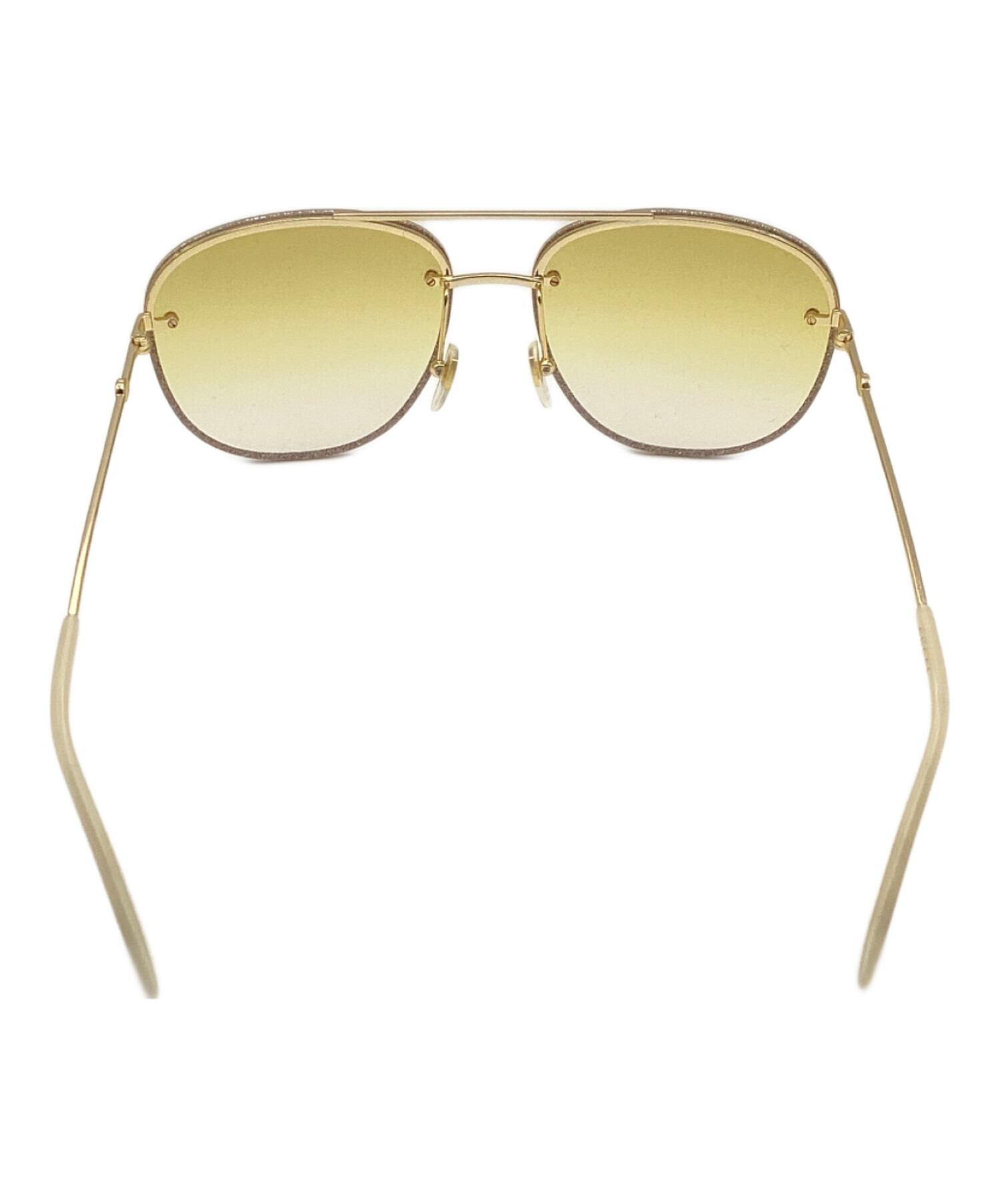 中古・古着通販】GUCCI (グッチ) ダブルブリッジサングラス ゴールド