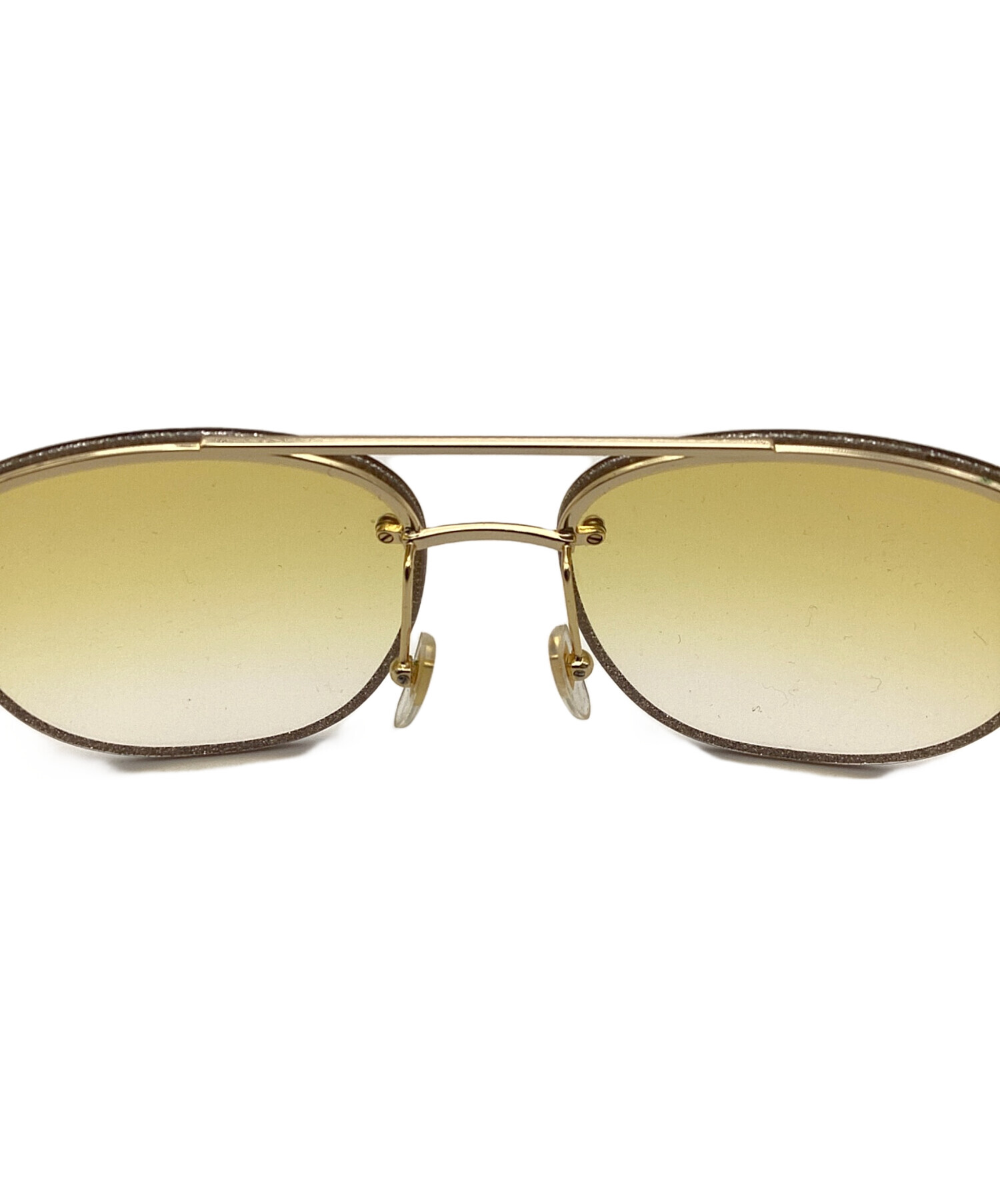 中古・古着通販】GUCCI (グッチ) ダブルブリッジサングラス ゴールド