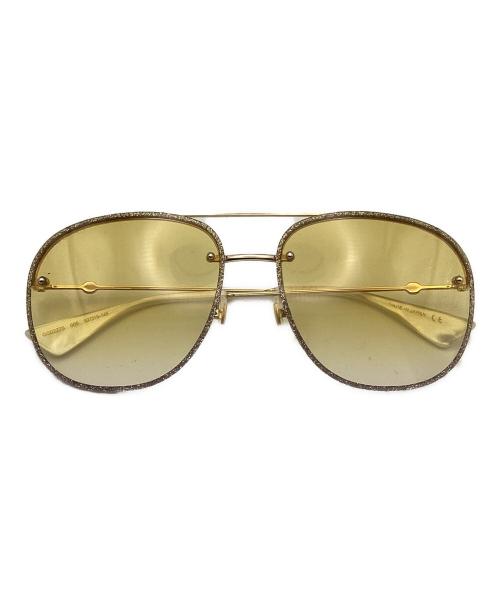 中古・古着通販】GUCCI (グッチ) ダブルブリッジサングラス ゴールド